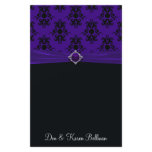 Royal Purple & Black Damask Paper Stationery Design