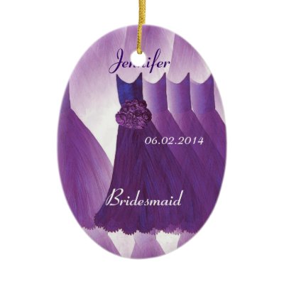 ROYAL PURPLE Bridesmaid Thank You Wedding Ornament