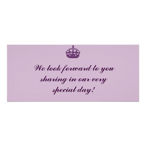 Royal Purple Crow Boarding Pass Wedding Invitation