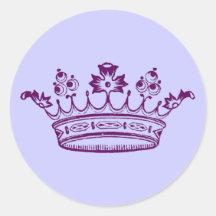 Royal Purple Crown Round Sticker