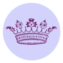 Royal Purple Crown Round Sticker