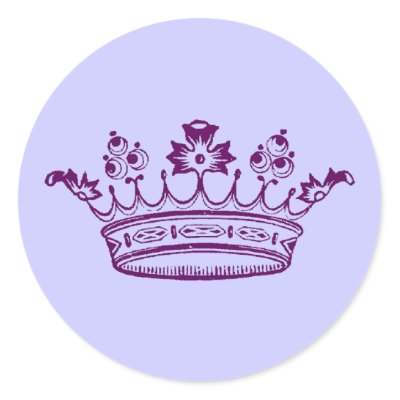 Royal Purple Crown Round Sticker