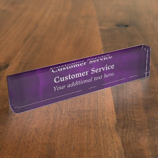 Royal Purple Customer Service Nameplate Zazzle