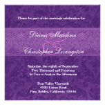 Royal Purple Damask Wedding Invitation G403