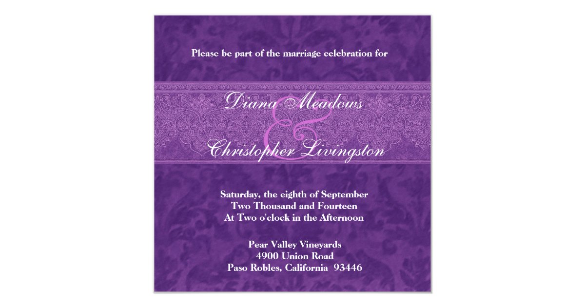royal purple wedding invitations royal purple damask wedding invitation g403 zazzle royal purple wedding invitations royal purple damask wedding invitation g403 zazzle
