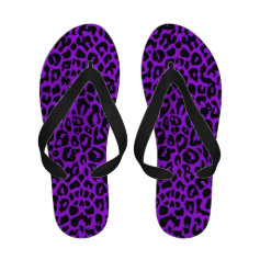 Royal Purple Leopard Flip Flops