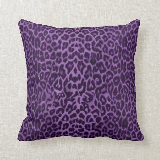 Royal :Purple Leopard Throw Pillow Zazzle