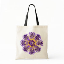 Royal Purple Mandala Shopping Tote Bag by GSquared Royal Purple Mandala Shopping Tote Bag