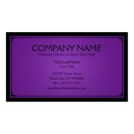 royal purple sophistications business card (back side)