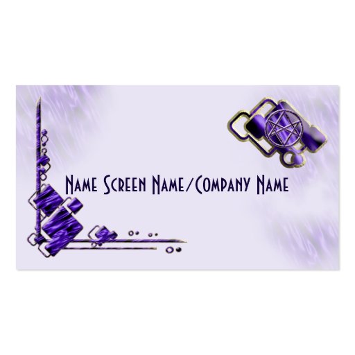 Royal Purple Unicursal Business Cards (back side)