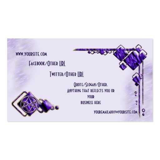 Royal Purple Unicursal Business Cards (front side)