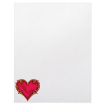 Royal Red Heart Customized Letterhead