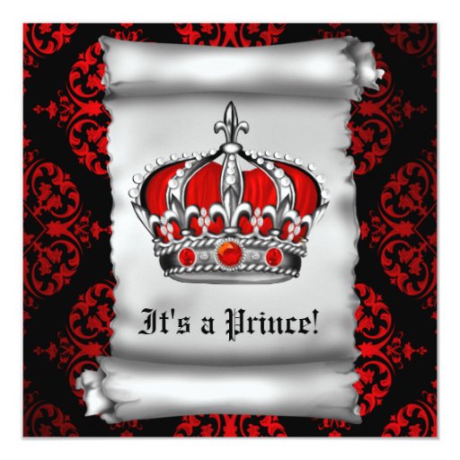 Royal Red Prince Baby Shower Invitation Zazzle