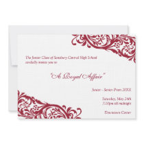 Royal red traditional  junior formals senior prom invitations