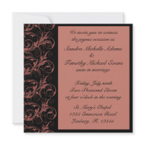 Royal Romance Copper & Black Invitations
