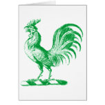 Royal Rooster Teal Greeting Cards