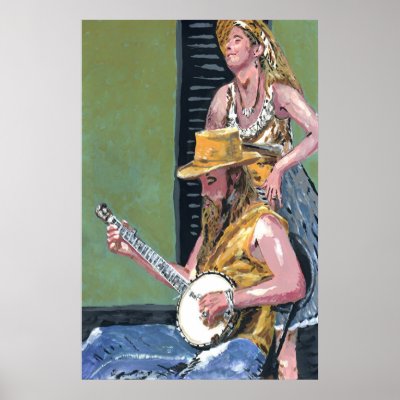 banjo player posters