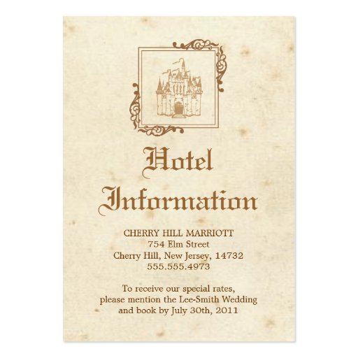 Royal Storybook - Accommodations Card Business Card (front side)