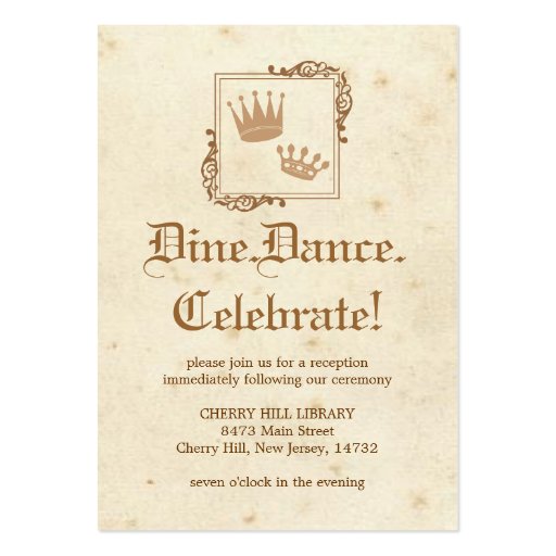 Royal Storybook - Reception Card Business Card Templates (front side)