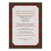 Royal Stuart Tartan Family Reunion Invitation