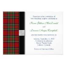 Royal Stuart Tartan Wedding Invitation