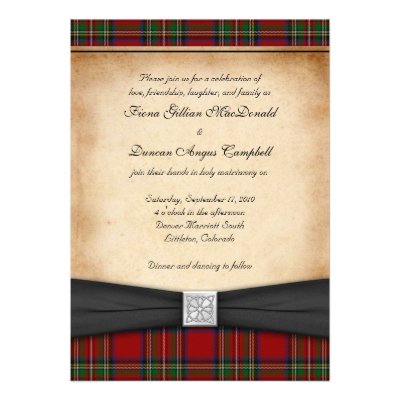 Royal Stuart Tartan Wedding Invitation