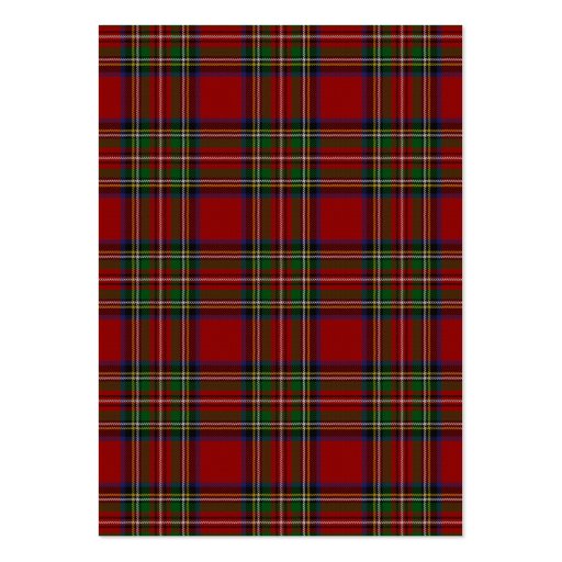 Royal Stuart Tartan Wedding Reception Card Business Card Templates (back side)