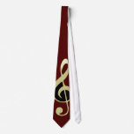 Royal Treble Clef on Deep Red Tie