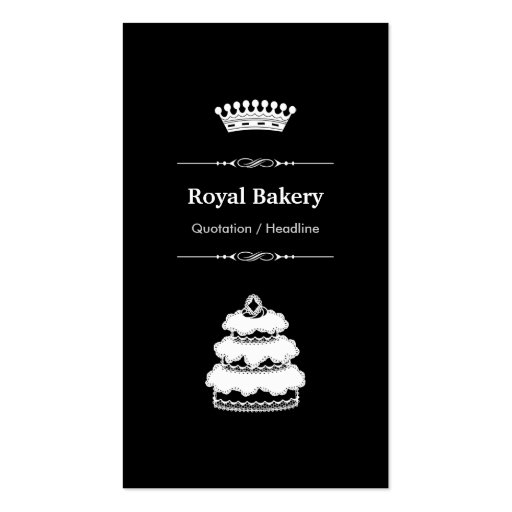 Royal Wedding Cake - Professional Royal Crown Business Card Templates (front side)