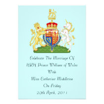 Royal Wedding Coat Of Arms Invitation (Aqua) invitations