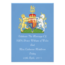 Royal Wedding Coat Of Arms Invitation (Blue) invitations