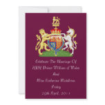 Royal Wedding Coat Of Arms Invitation (Burgundy)