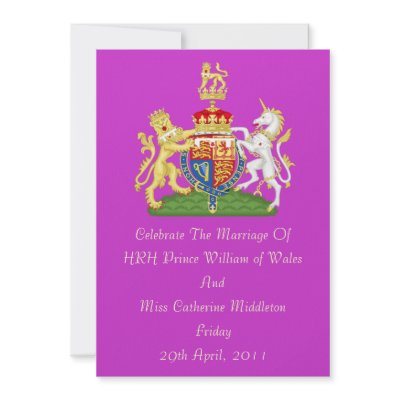 Royal Wedding on Royal Wedding Coat Of Arms Invitation Orchid From Zazzle Com