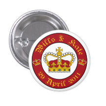 Royal Wedding William Kate wedding 29.04.2011 Pinback Buttons