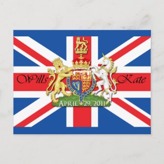 Royal Wedding Wills and Kate postcard