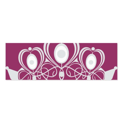 Royalty / Princess Skinny Calling Cards Business Card Templates (back side)