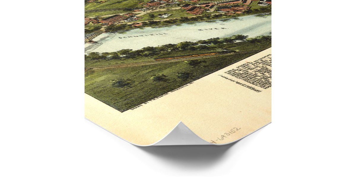 Royersford Pennsylvania 1893 Antique Panoramic Map Poster Zazzle