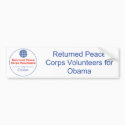 RPCVS For Obama Bumper Sticker bumper stickers by rpcvsforobama RPCVS For Obama Bumper Sticker bumper stickers