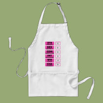 RPG Ability Score (Pink & Black) aprons