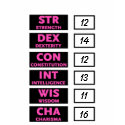 RPG Ability Score (Pink & Black) t-shirts by HaynzDesigns RPG Ability Score (Pink & Black) t-shirts