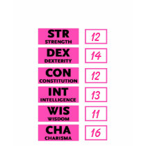 RPG Ability Score (Pink & Black) t-shirts by HaynzDesigns RPG Ability Score (Pink & Black) t-shirts