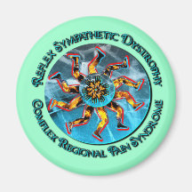 RSD/CRPS Flaming Hand & Leg Starburst Magnet