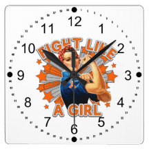 RSD Vintage Rosie Fight Like A Girl Square Wallclocks