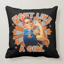 RSD Vintage Rosie Fight Like A Girl Throw Pillows