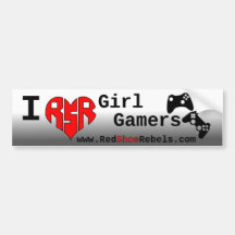 RsR - I <3 Girl Gamers bumpersticker Bumper Stickers