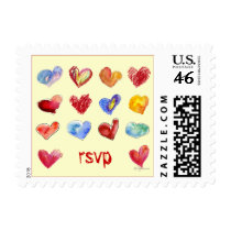RSVP 17 Valentine Hearts Small Postage Stamps