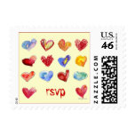 RSVP 17 Valentine Hearts Small Postage Stamps stamps