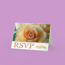 RSVP - APRICOT ROSE AND RINGS cards