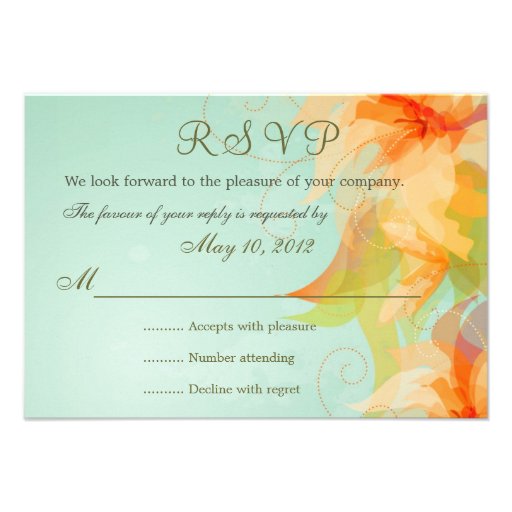RSVP - Aqua Abstract Wedding Invitations