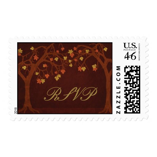 RSVP Autumn Trees Postage Stickers Stamps